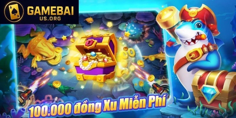 Màn hình một bàn bắn cá đổi thưởng với súng, đàn cá và mức đạn